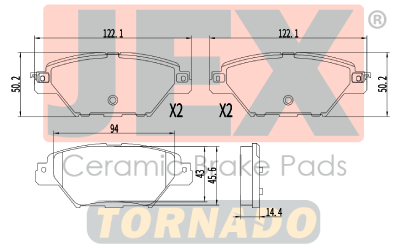 خلفي فحمات سيراميك JEX Tornado تورنيدو D1934-9157T