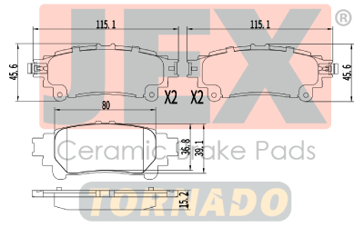 خلفي فحمات سيراميك JEX Tornado تورنيدو D1391-8500T