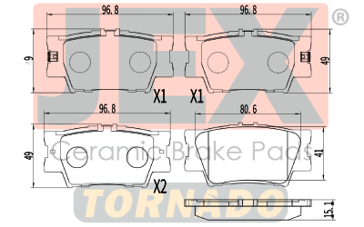 خلفي فحمات سيراميك JEX Tornado تورنيدو D1212-8332T