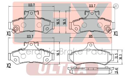 خلفي فحمات سيراميك JEX ULTRA ألتر D1727-8951U