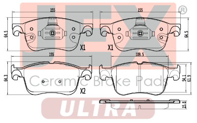أمامي فحمات سيراميك JEX ULTRA ألتر D2300-9536U