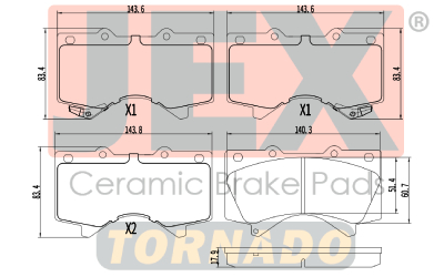 أمامي فحمات سيراميك JEX Tornado تورنيدو D1303-8419T