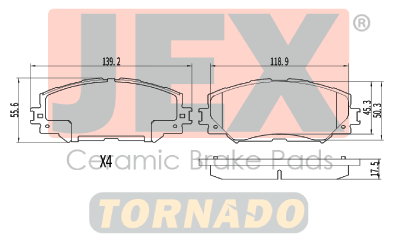 أمامي فحمات سيراميك JEX Tornado تورنيدو D1210-8330T