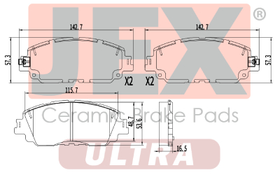 أمامي فحمات سيراميك JEX ULTRA ألتر D2076-9311U