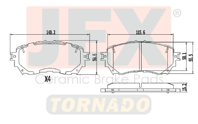 أمامي فحمات سيراميك JEX Tornado تورنيدو D1711-8936T