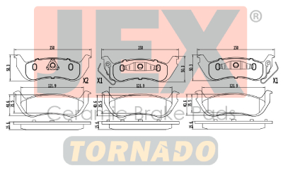 خلفي فحمات سيراميك JEX Tornado تورنيدو D932-7835T