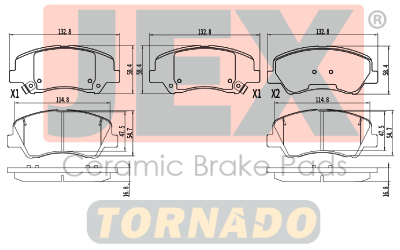 أمامي فحمات سيراميك JEX Tornado تورنيدو D1593-8806T