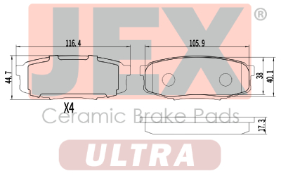 خلفي فحمات سيراميك JEX ULTRA ألتر D1304-8420U