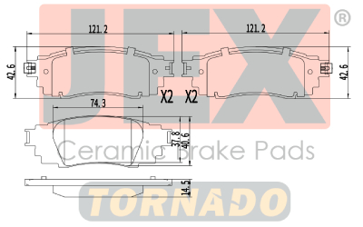 خلفي فحمات سيراميك JEX Tornado تورنيدو D1879-9107T