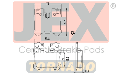 خلفي فحمات سيراميك JEX Tornado تورنيدو D1283-8399T
