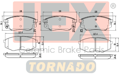 أمامي فحمات سيراميك JEX Tornado تورنيدو D1447-8615T
