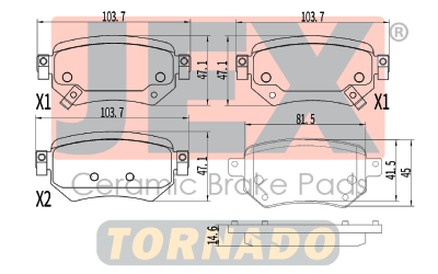 خلفي فحمات سيراميك JEX Tornado تورنيدو D1874-9103T