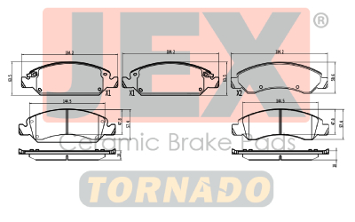 أمامي فحمات سيراميك JEX Tornado تورنيدو D1363-8472T