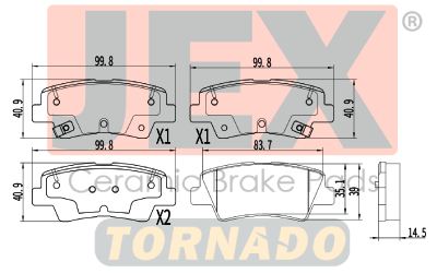 خلفي فحمات سيراميك JEX Tornado تورنيدو D1594-8428T