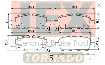 خلفي فحمات سيراميك JEX Tornado تورنيدو D1415-8405T