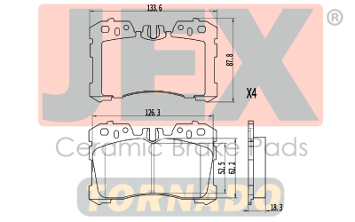 أمامي فحمات سيراميك JEX Tornado تورنيدو D1282-8398T