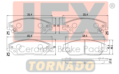 أمامي فحمات سيراميك JEX Tornado تورنيدو D1726-8950T